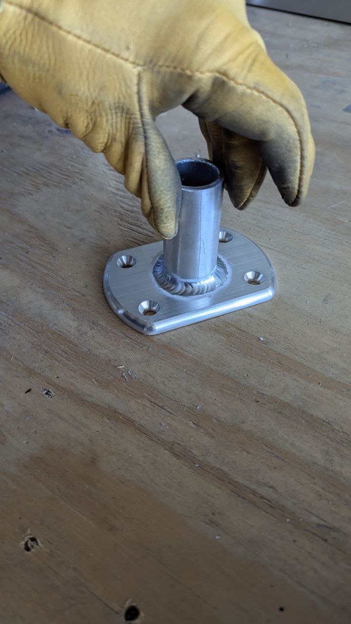 Fabricated part with welds