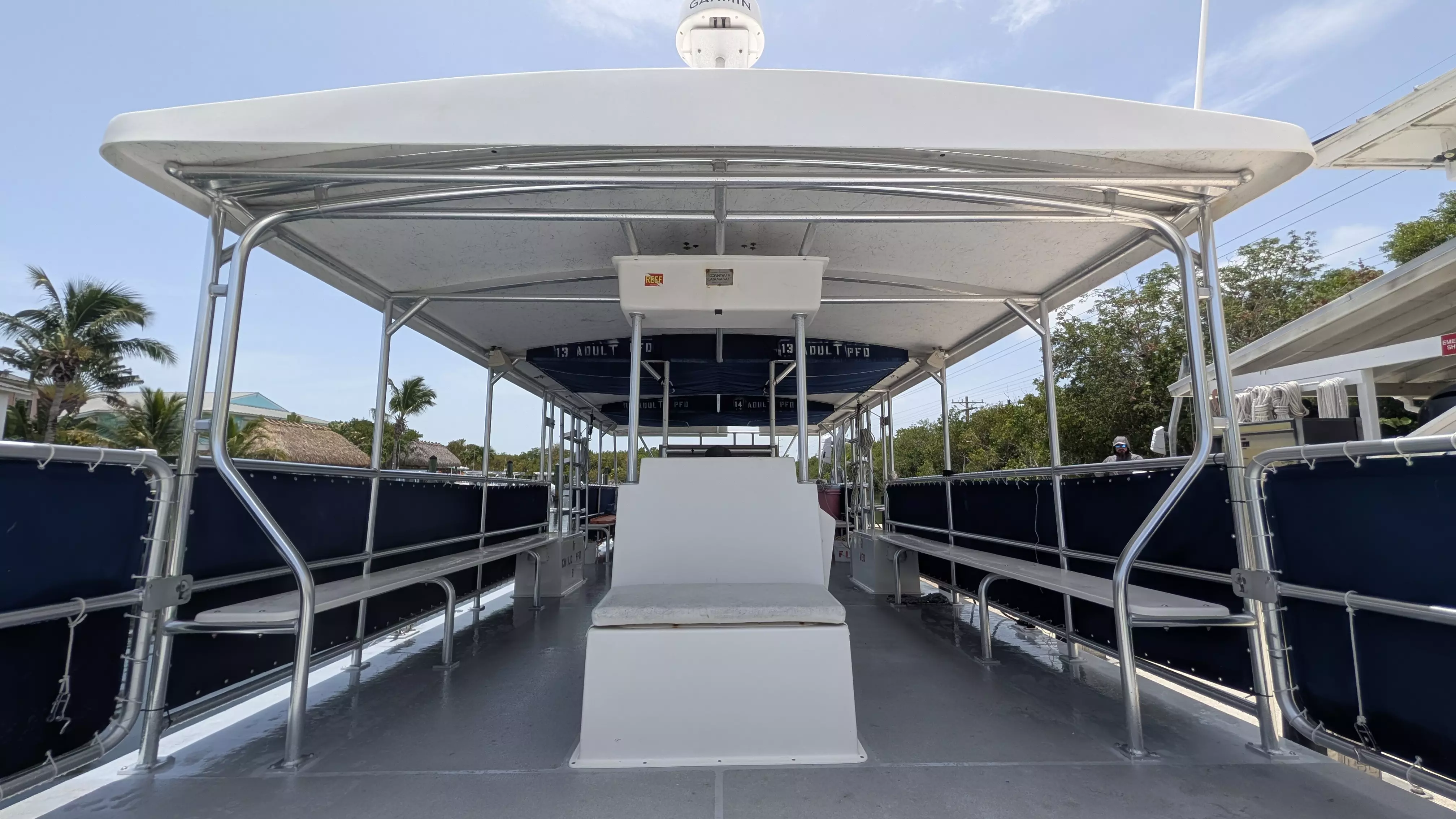 full view from front of boat-fabrication process complete