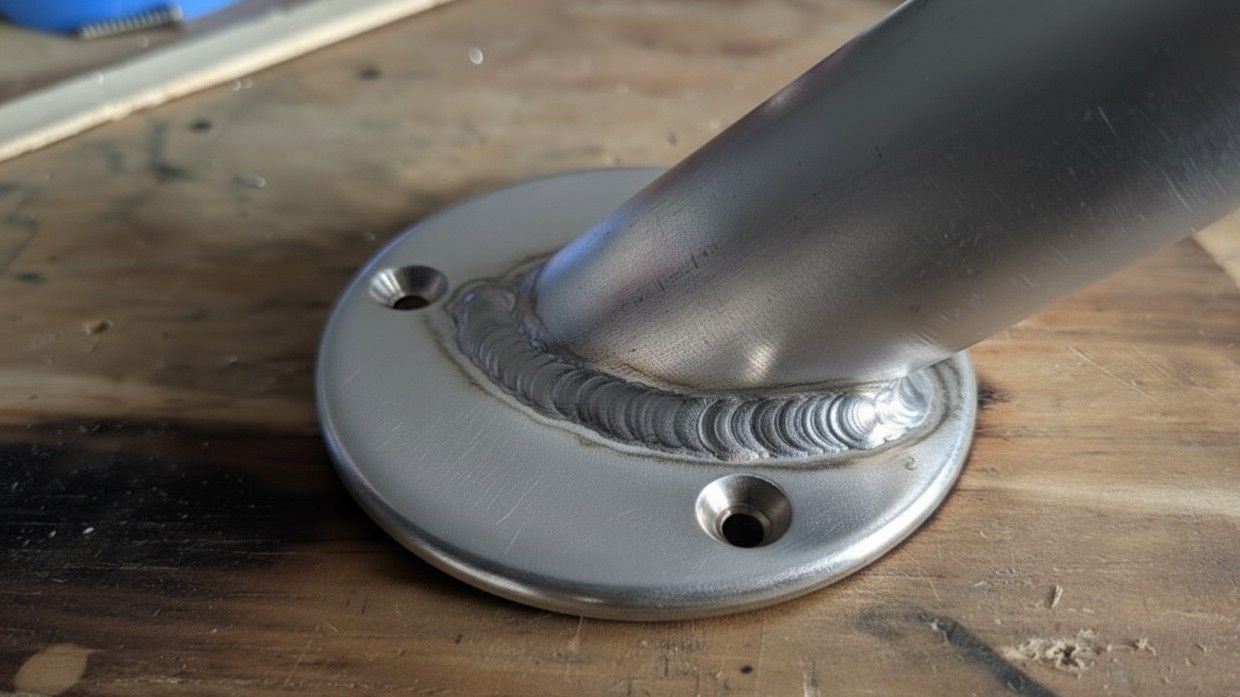 Close-up of welding work on a boat